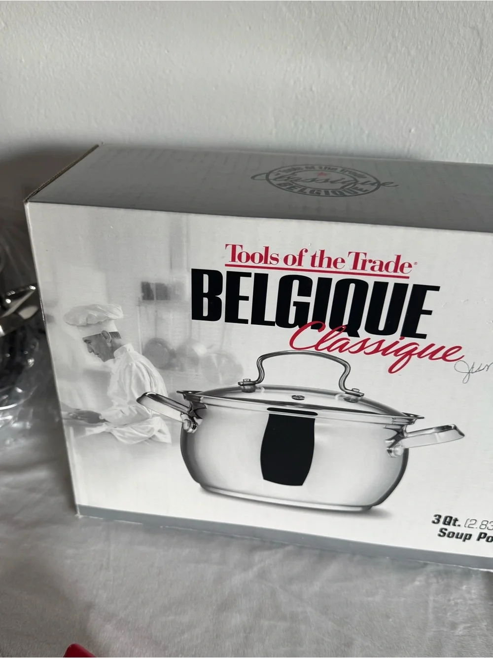 Belgique Classique 3 Qt Soup Pot NEW Stainless Steel Glass Lid